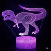 Lampe LED 3D - Dinosaure - Noir - 7 couleurs - Télécommande - Intérieur
