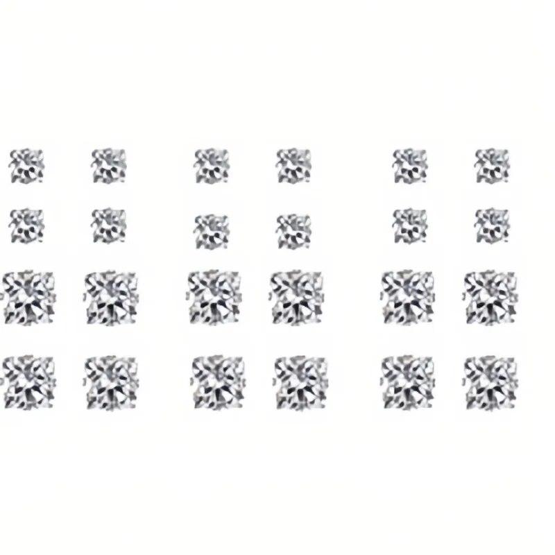 Set de 12 perechi/lot de cercei de nunta alb lucios pentru femei barbati accesorii bijuterii din cristal Oorbellen cercei bijuterii