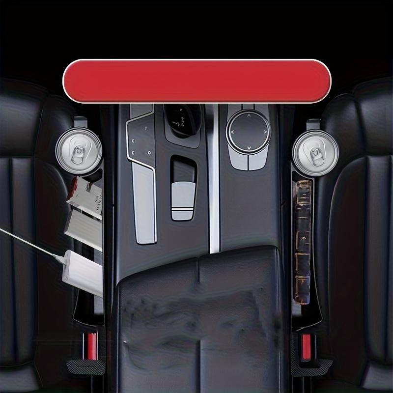 2-Piece Car Seat Storage Organizer, Upgraded Side Seat Filler Combines storage box, cup holder, and hook functions in one Fits b