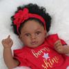 50cm Baby Doll Like Real Reborn Black Girl Realistic Painted Babies Silicone Vinyl African American Soft Cloth Body Rooted Hair