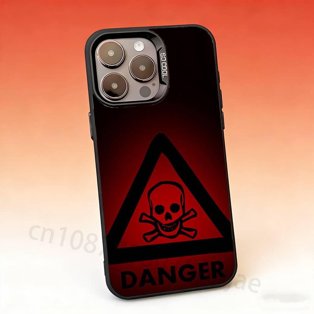 

Warning Icon Danger Banning Phone Case For iPhone 17,16,15,14,13,12,11,Pro,Max,Plus,Mini Candy Matte Shockproof Cover iPhone16Plus