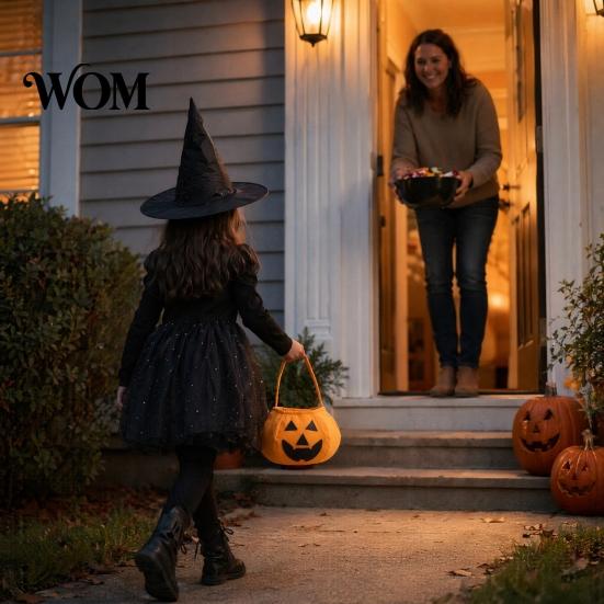 Portable Candy Storage Bag Halloween Pumpkin for Kids, Reusable Non-Woven Trick or Treat Bucket, Bucket Face Snack Holder Basket with Handle