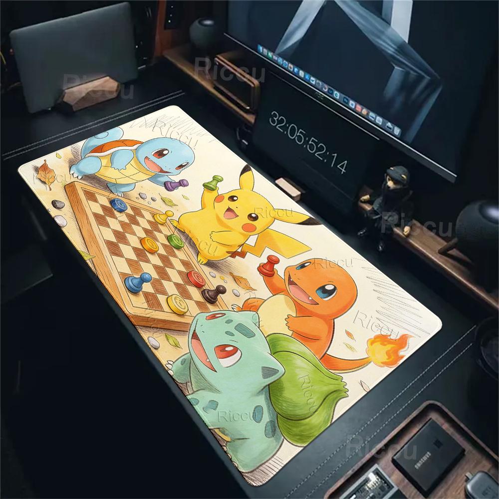 Mousepads Large Game Rubber Table Mat Computer Keyboard Pad P-Pokemon Pattern PC Offices Gamer Accessories Carpet Kawaii Deskrug