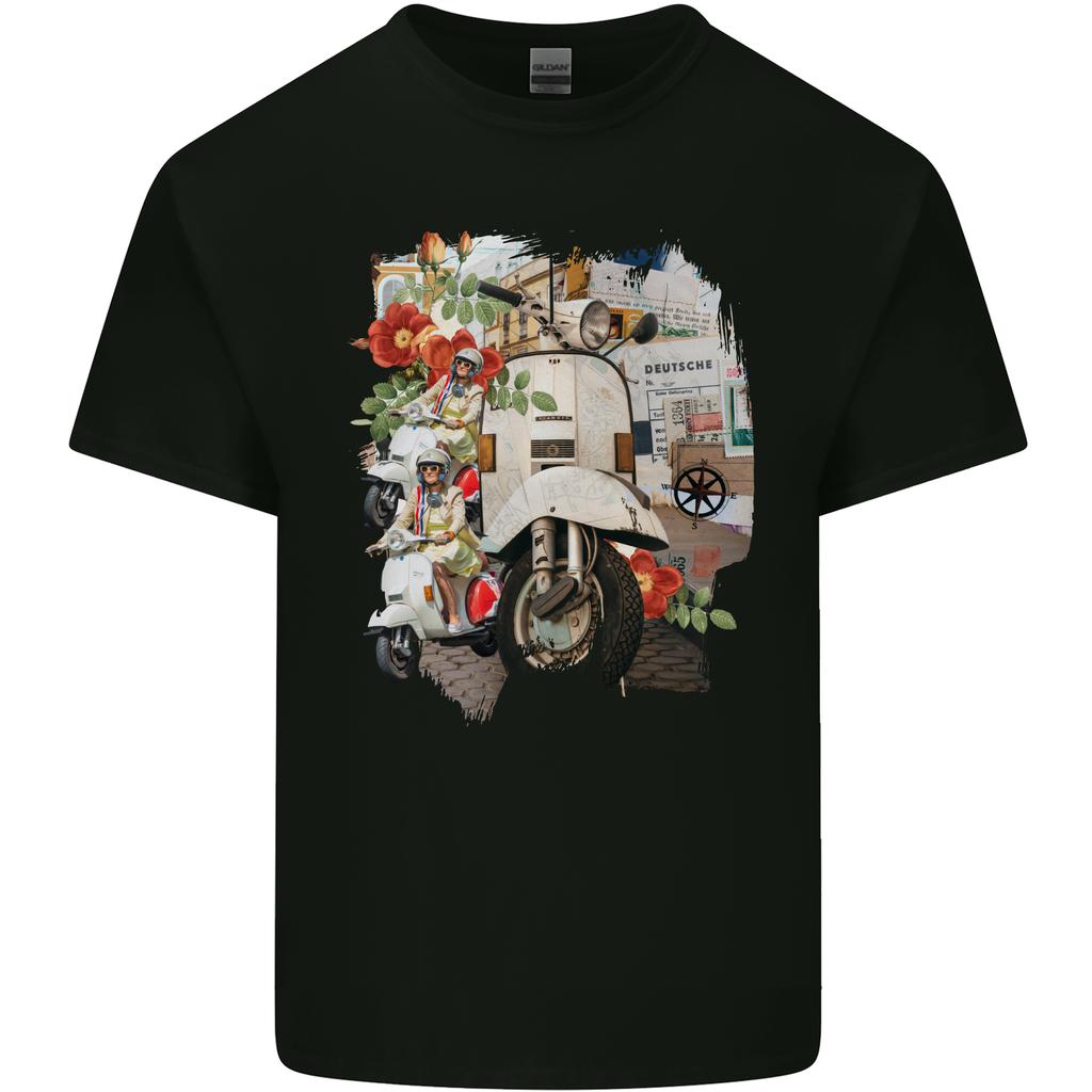 Scooter Colage MOD Culture Moped Bike Unisexs Light Cotton TShirt