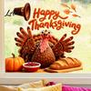 Easy Apply Window Paster Autumn Thanksgiving Turkey Static Sticker, Decorative Removable PVC Decals, Harvest Festival Art Theme Wall Clings for Indoor