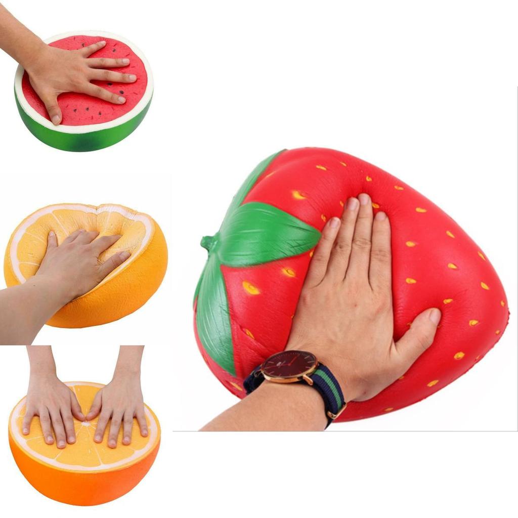 Jumbo Super Gigante Macio Squishy Melancia Laranja Morango Pêssego Slow Rising Brinquedo de Apertar