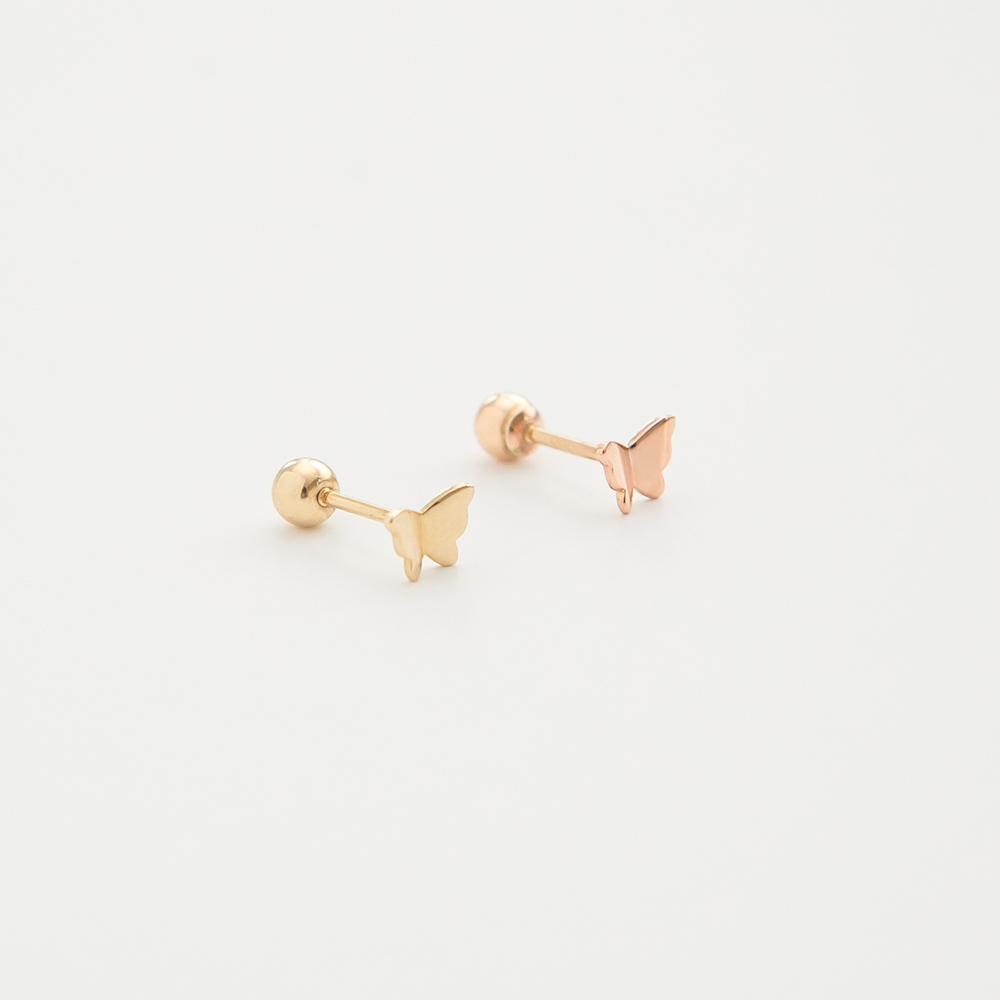 Lunne 14K Butterfly Piercing Earrings (14K Gold) S13