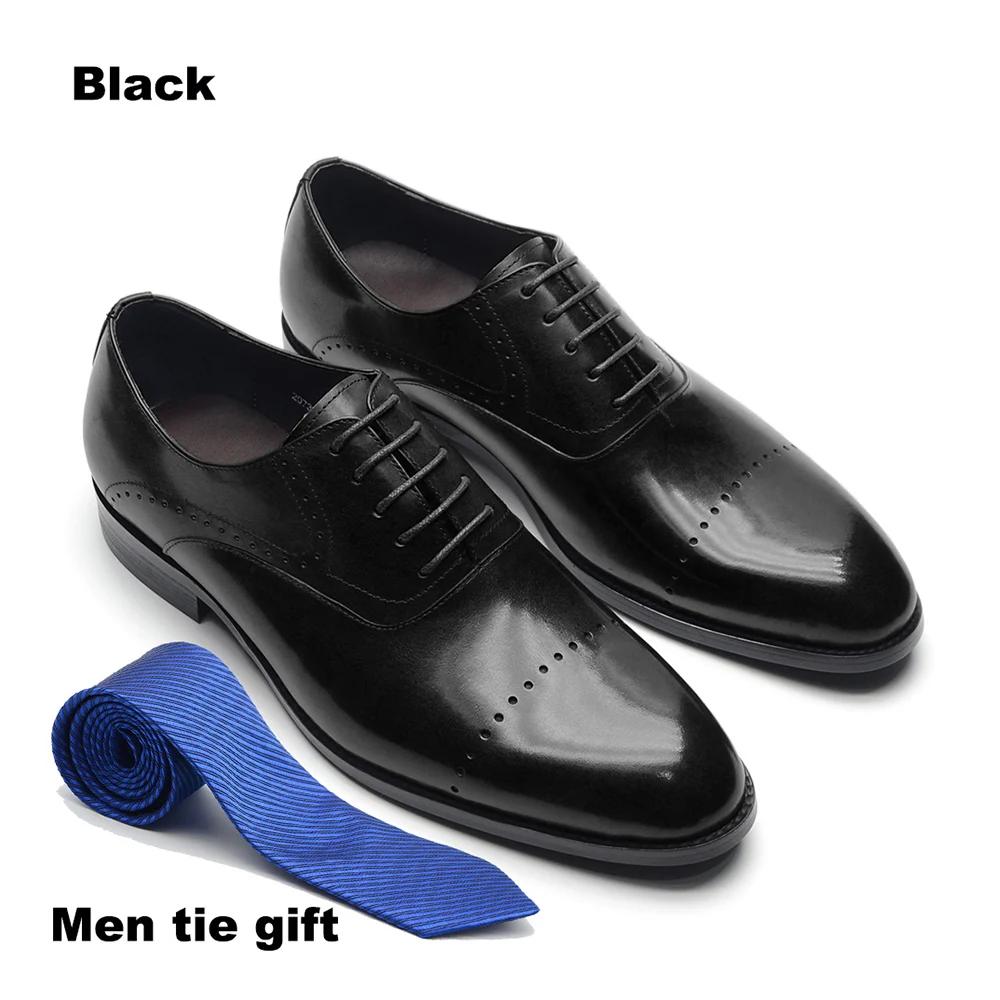Good Quality Cowhide Genuine Leather Men's Oxford Dress Shoes Gentlemen Suit Shoes Wedding Business Office Formal Shoes for Men