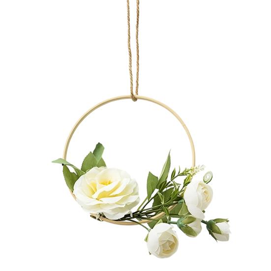 Artificial Flower Wreath Sustainable Hanging Ornaments with Elegant Flower Decorations L