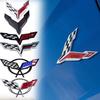 3D ABS Car Emblem Rear Trunk Front Hood Sticker Replacement Badge Exterior Decoration    For Corvette C5 C6 C7 C8