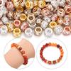 10pcs/lot Brass Rhinestone Metal Spacer Beads Big Hole Crystal Loose Beads For Jewelry Making DIY Necklace Bracelet Accessories