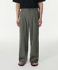 Crinkle One-Pleat Wide Elastic Pants [Khaki Gray]