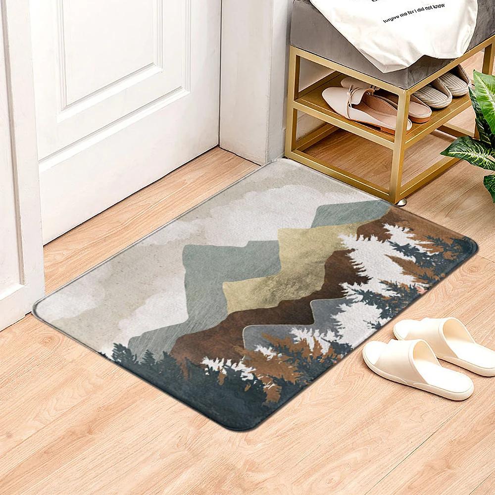 Mountain forest printing Doormat Kitchen carpet Entrance door mat bathroom mat Carpet in the bedroom Lounge Rug Home Decor