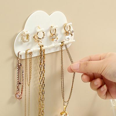 Wall Mounted Jewelry Hooks Jewelry Organizer, No Punching Rings, Earrings, Necklaces, Hanging Racks For Women'S Jewelry Storage