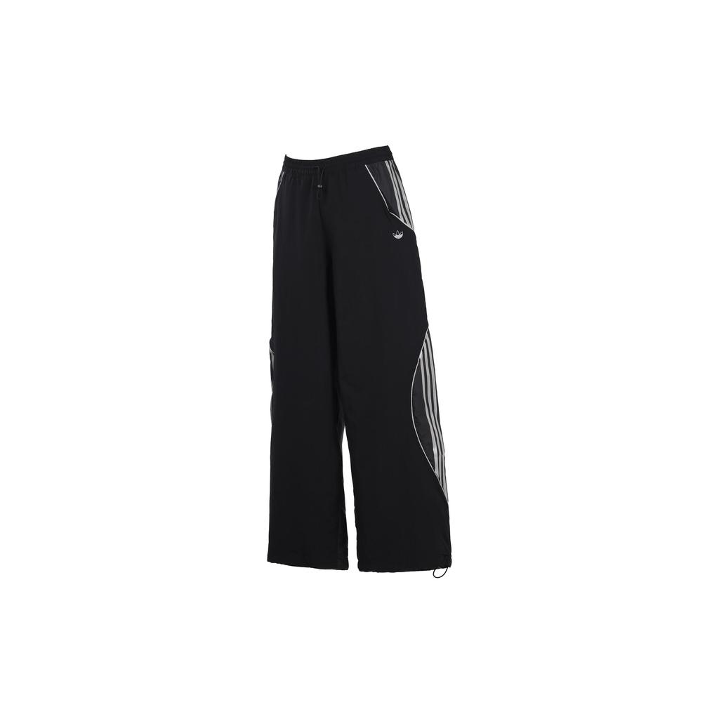 Adidas Originals Reflective Stripe Drawstring Track Pants Women Bottoms Black FM1968