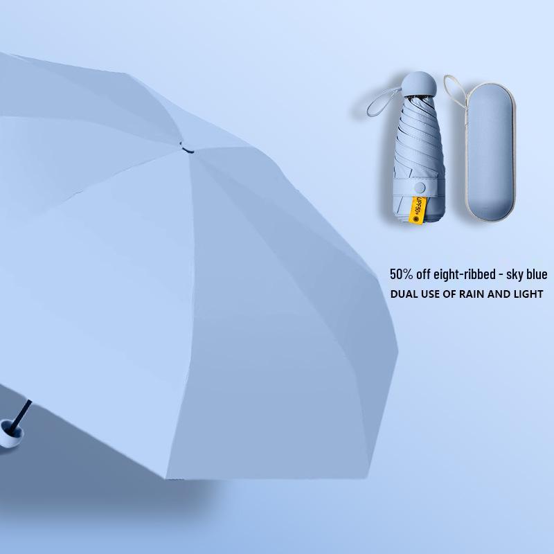 Compact Women's Umbrella with UV Protection and Black Coating – Dual-Use for Sun and Rain