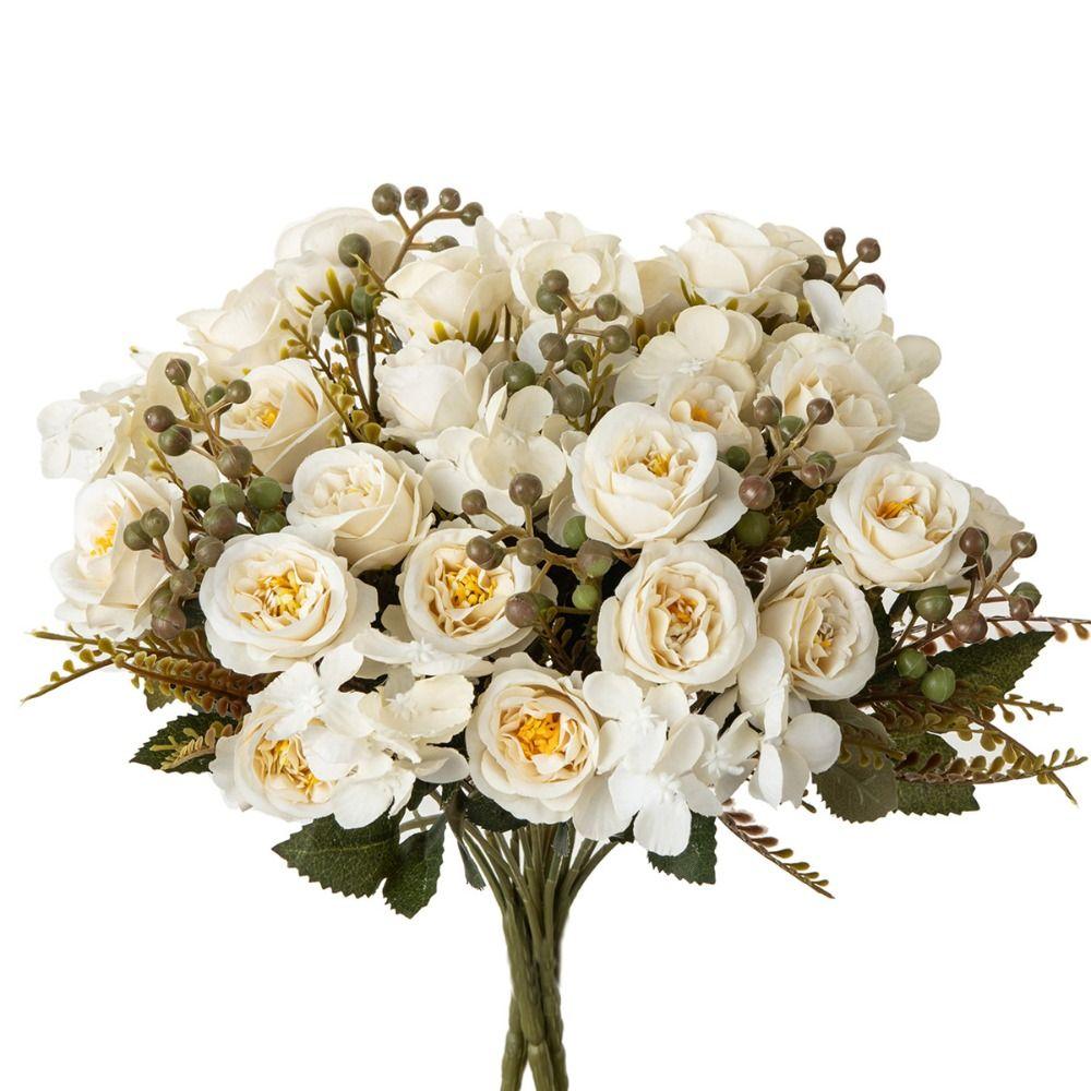 French Simulated Flowers DIY Bridal Rose Bouquet Fashion Silk Hydrangea  Home Decor