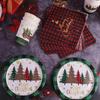 Plaid Print Christmas Disposable Tableware Set Serves 24 Disposable Paper Tableware  New Year