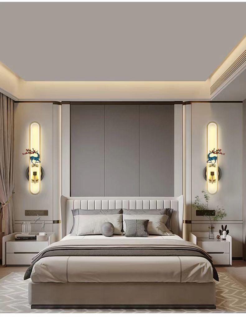 Chinese Cloisonné Enamel Brass Wall Lamp - Minimalist Bedside, Stair, Corridor & Living Room Light
