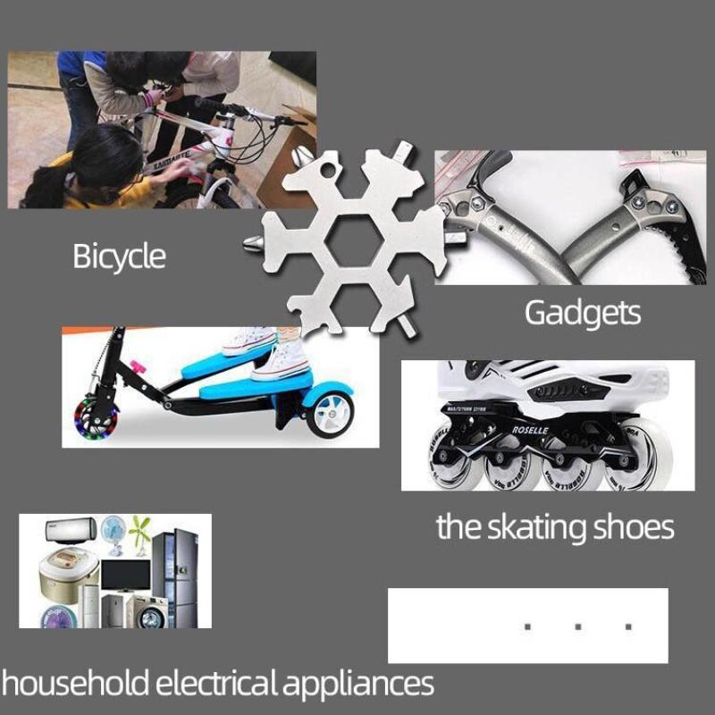 Multifunctional Snowflake Wrench Tool Steel Octagonal Hexagon Portable 18 In One Mini Universal Wrench