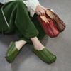 2026 Summer New Arrival Genuine Leather Women Mules Shell Toe Ethnic Style Flat Sandals Breathable Comfortable Outdoor Shoes