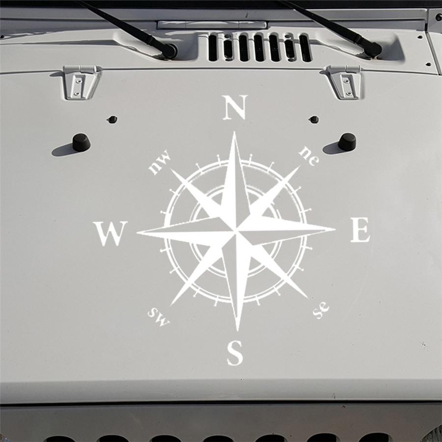 High Quality 1Pc Black Compass Totem Car Auto Vinyl Bonnet Decal Sticker 50x50cm