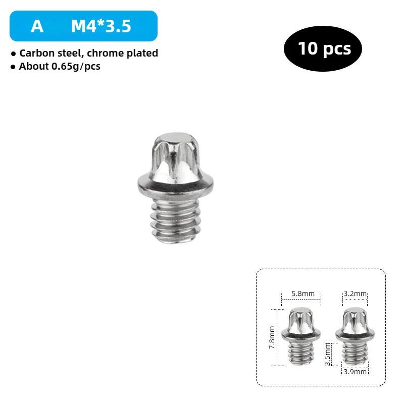 Lot de 10 Boulons Antidérapants pour Pédales de Vélo avec Jeu de Clés Décalées M4 Goujon en Acier Goupille Vis Set pour Pédales Hexagonales Vélo VTT Route