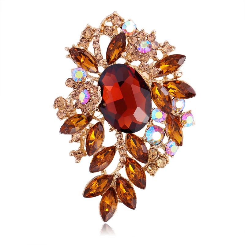1Pcs Unisex Rhinestone Pins Luxury Large Crystal Glass Pendant Brooches For Women Banquet Party Backpack Gifts Jewelry Accessory