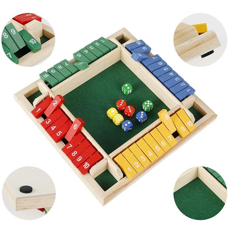 Numbers 4sided 110 Shut The Box Dice Board Game Drinking Party Family Toys