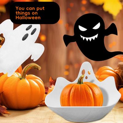 Duch Cukrová mísa Strašidelný Servírovací tác na svačiny Sýr Ovoce Kreativní plastový talíř Mísa Halloweenské párty potřeby