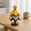 Anti Scald Silicone Mat Christmas Tree Shaped Trivet Set, Collapsible Heat Resistant Hot Pad Folding Kitchen with Storage Stand, Space Saving