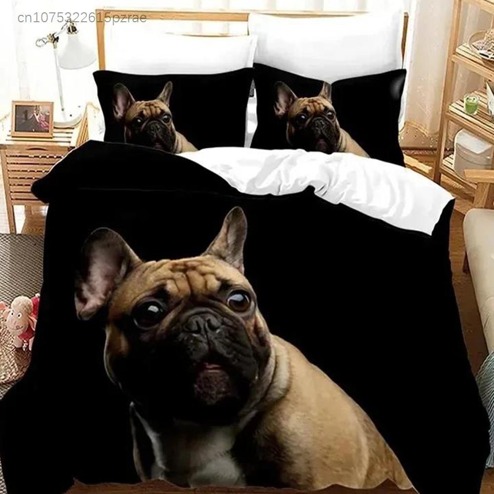Cute Dog Lovely Puppy Pet Bedding Set 3D Printed Suitable For Bedroom Duvet Cover Set With Pillowcases Kids Home Textile