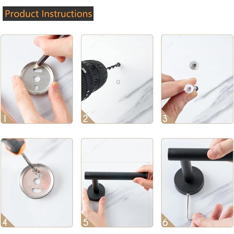 2PCS SUS 304 Stainless Steel Toilet Paper Holder, Brushed Nickel Wall Mount Toilet Roll Holder, Rustproof Single Bar for Bathroom Kitchen Washroom