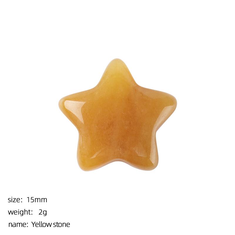 3Pcs Natural Stone Carved Five-pointed Star Figurine 15×15mm Polished Mini Crystal Star Ornament For Reiki Healing DIY Craft Jewelry Making