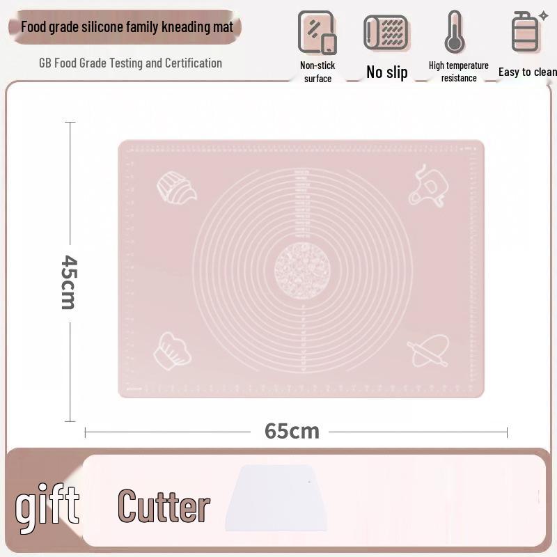 Rutschfeste Silikon-Knetmatte & Teigroller für Teigtaschen - Übergröße, Lebensmittelgeeignete Teigplatte