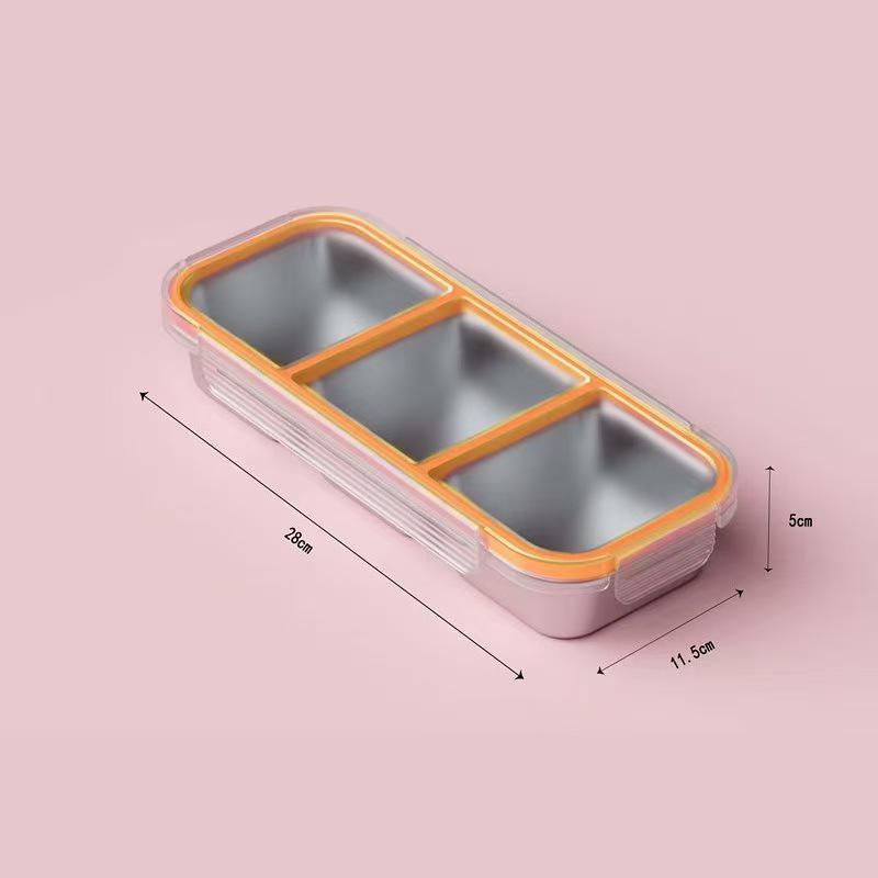 Салатница-ланч-бокс из нержавеющей стали 304 для диетического питания с контролем порций - Сохраняет свежесть подходит для холодильникаморозильной камеры для обеда на улице 304 Stainless Steel 1330₽