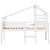 High Bed with Roof White 90 x 200 cm Solid Pine Wood
