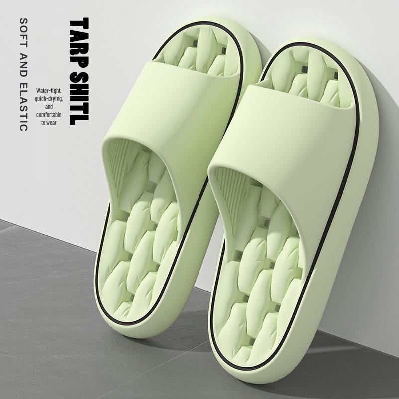 2024 Silent Non-Slip EVA Bathroom Slippers - Hollow Design for Men, Summer Home Comfort