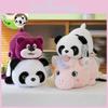 Creative Reversible Panda Plush Toy Soft Adorable Unicorn Pillow For Girls Birthday Gift