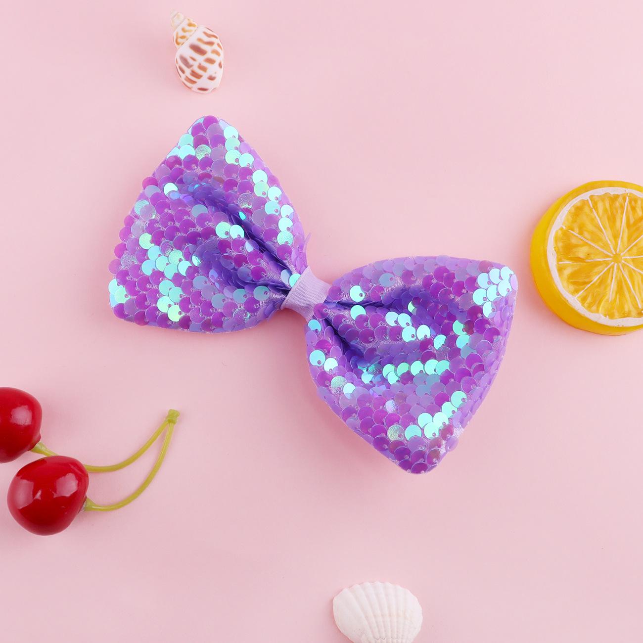 Colorful Glitter Bow and Fabric Hair Accessories for DIY Headbands светло-фиолетовый