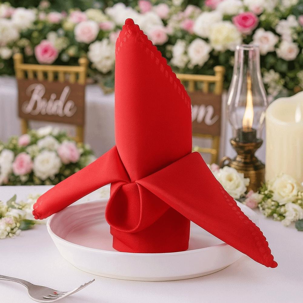 10pcs Smooth Texture Table Napkins 30x30cm Satin Napkins Dinner Napkins Birthday Celebration