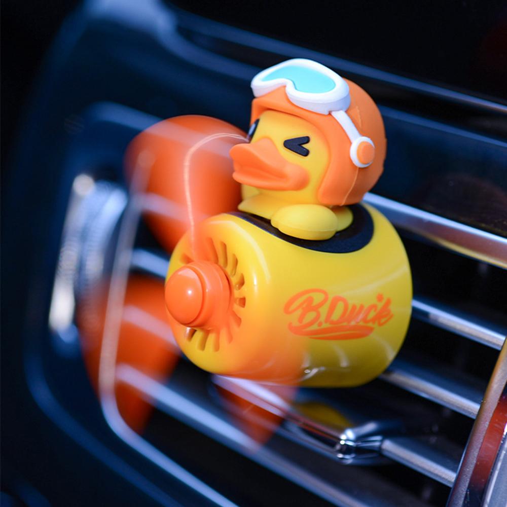 Désodorisant Voiture En Forme De Canard Pilote - Ventilateur à Hélice Avec 4 Comprimés Parfumés - Accessoire Déco Pour Bouche D'aération