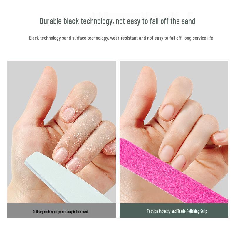 Dual-Color Disposable Nail File Strips - Red & Blue Buffing and Sandpaper Double-Sided Manicure Files.