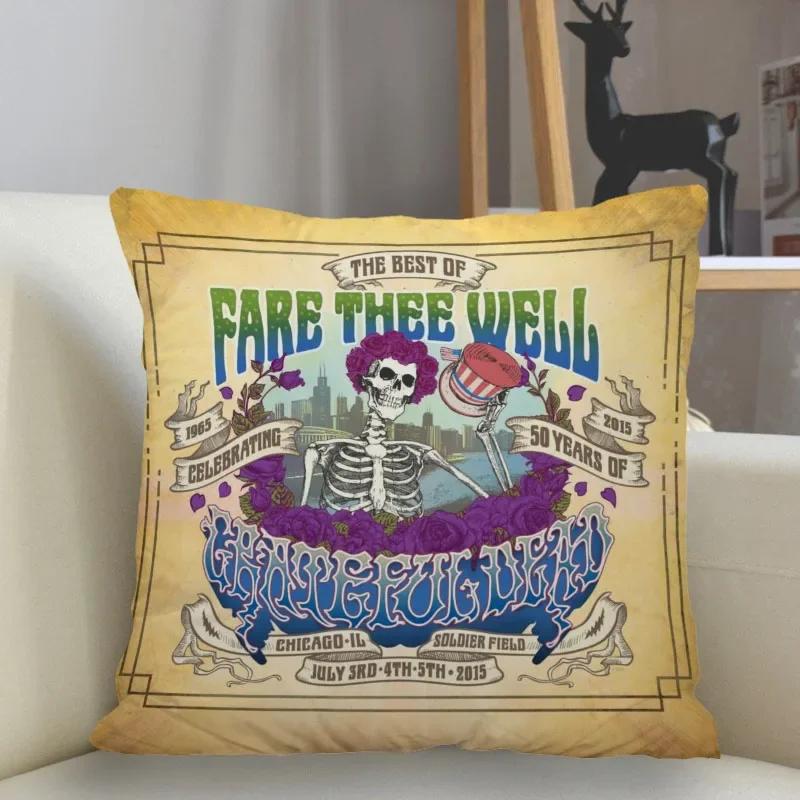 Poszewka na poduszkę Grateful Dead Dekoracja domu 45x45cm Zapinana na zamek kwadratowa poszewka na poduszkę Poszewka na poduszkę do rzucania
