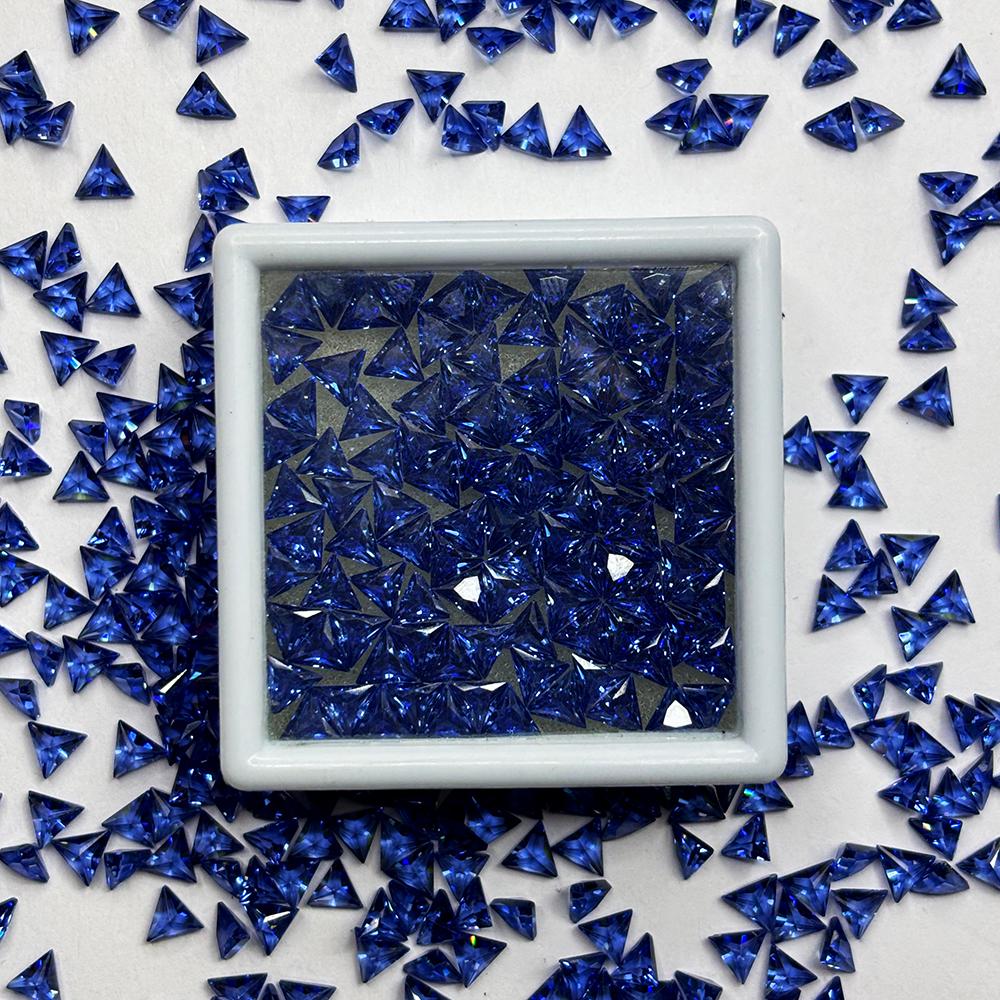 Natural   Blue Sapphire 5x5 Mm Trillion Cut Gems 5.40 Ct Lot For Gift
