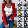 Cardigan Lungo con Bottoni Colorati da Donna Maglione a Maglia da Donna