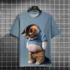 Cute Cat 3d Printed Summer Unisex Short Sleeve T-Shirt Creative Yet Personality O Collar Casual Comfortable Loose Top Shirt