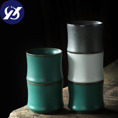 Ceramic Teacup Creative Bamboo Office Master Tea Cup Kung Fu Drinkware Home Retro Pottery Drinking Water Mug