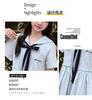 Girls' College Style Dress 2026 Summer New Navy Collar Strap Waist Skirt Western Short Sleeve Princess Dress