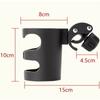 Multifunctional Baby Strollers Cup Holder Black Plastic Adjustable Cup Holder  for Bicycle